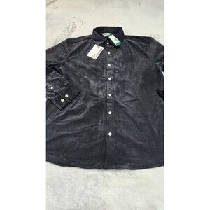The Commons Men's Large‎ Black Stretch Corduroy Shirt NWT